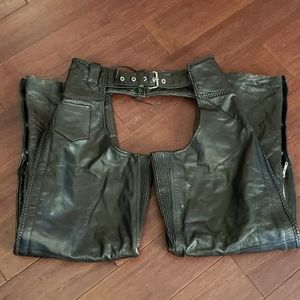 Black Leather Chaps Womens Sz 12